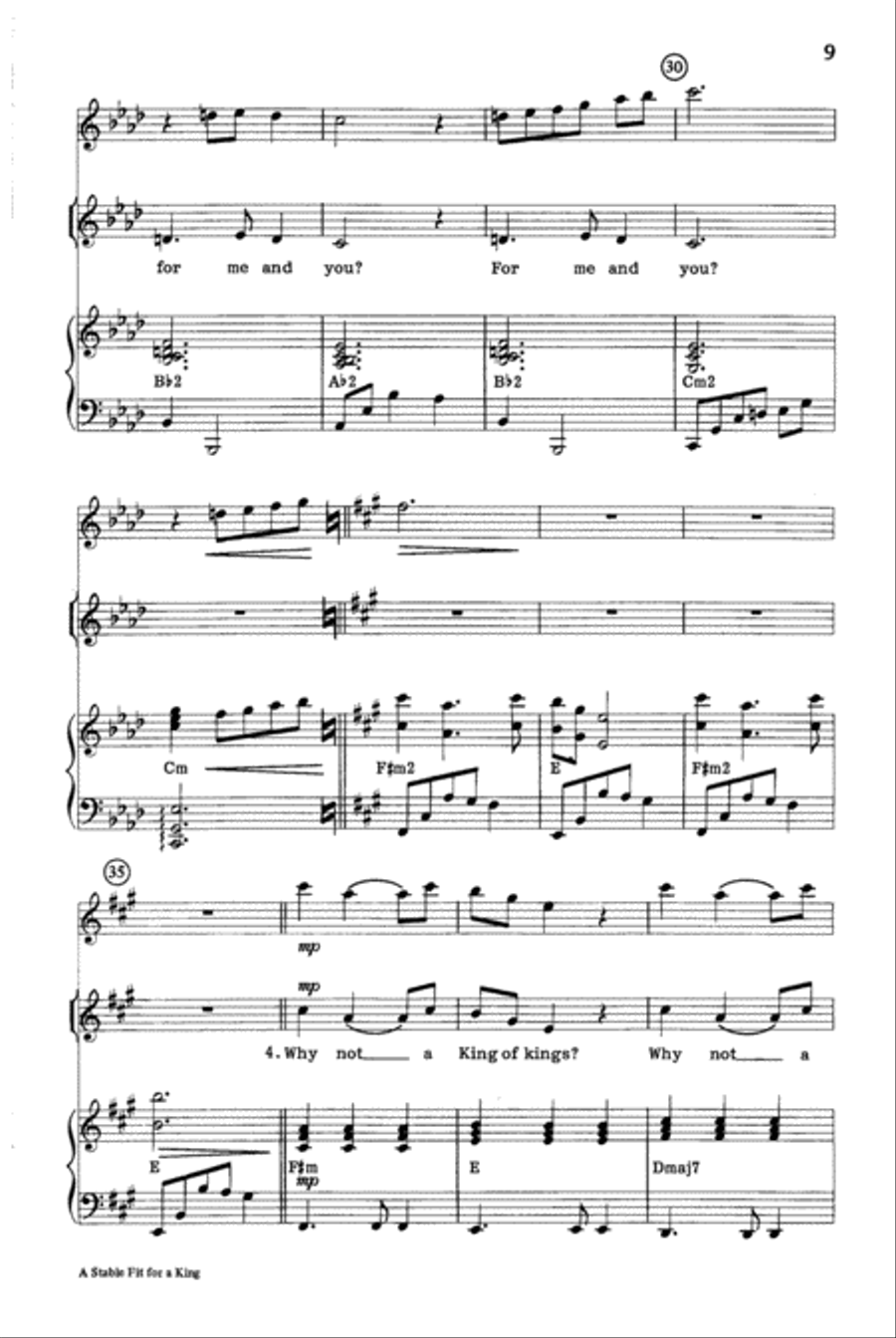 A Stable Fit for a King Unison Choir scores gallery preview page 4