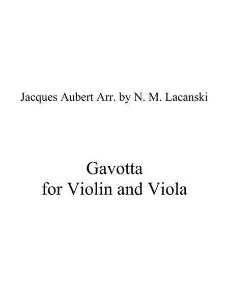 Gavotta for Violin and Viola image number null