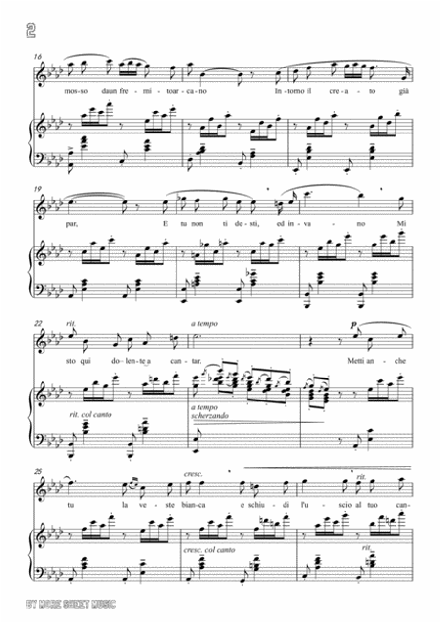 Leoncavallo-Mattinata in A flat Major,for Voice and Piano Voice Solo scores gallery preview page 4