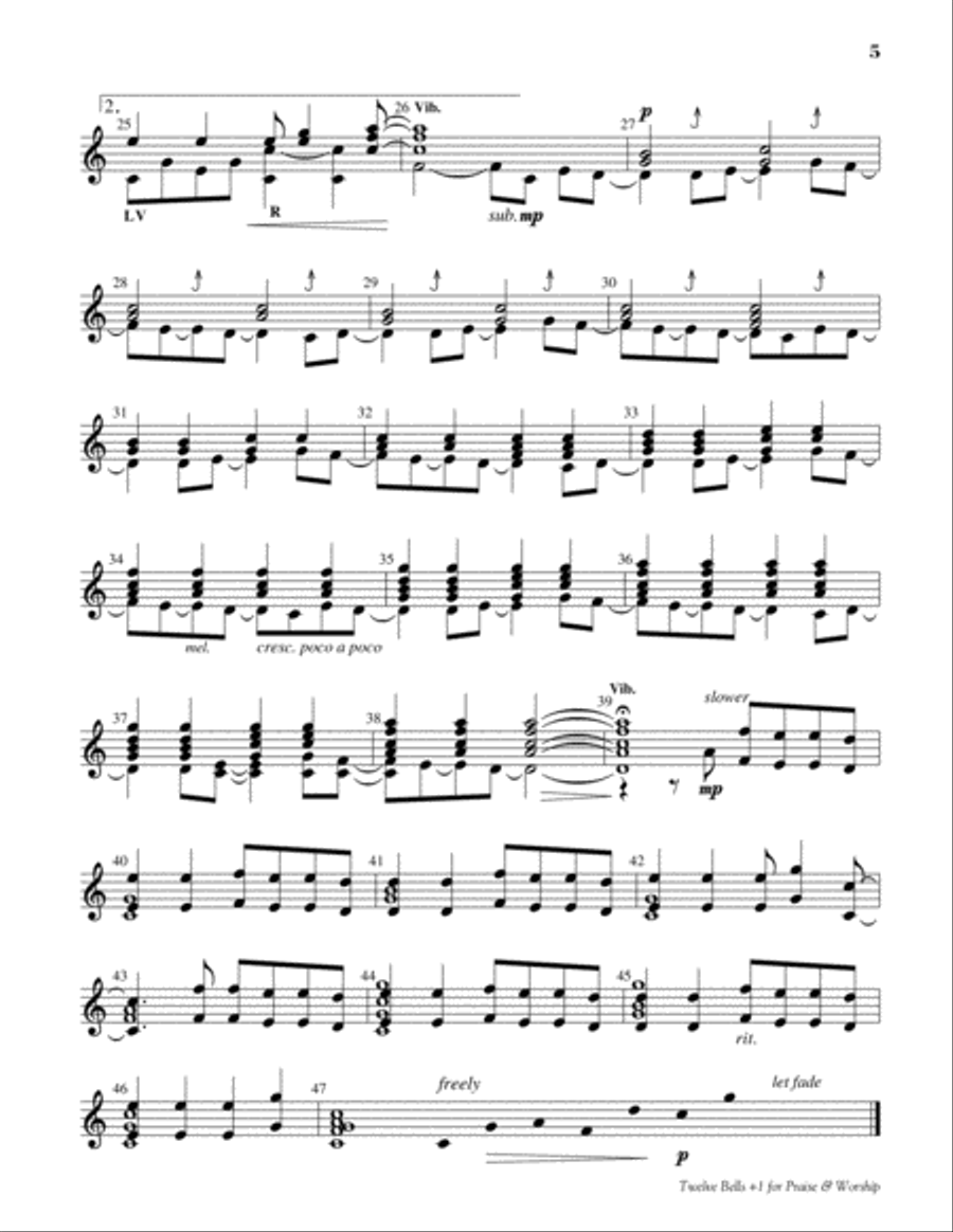 Twelve Bells +1 for Praise and Worship-Digital Download Handbell Choir scores gallery preview page 5