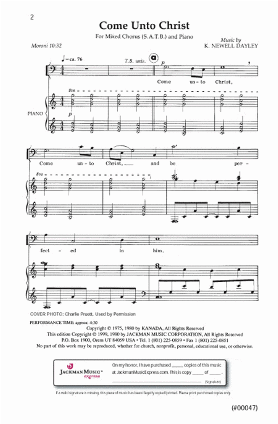 Come Unto Christ - SATB 4-Part scores gallery preview page 2