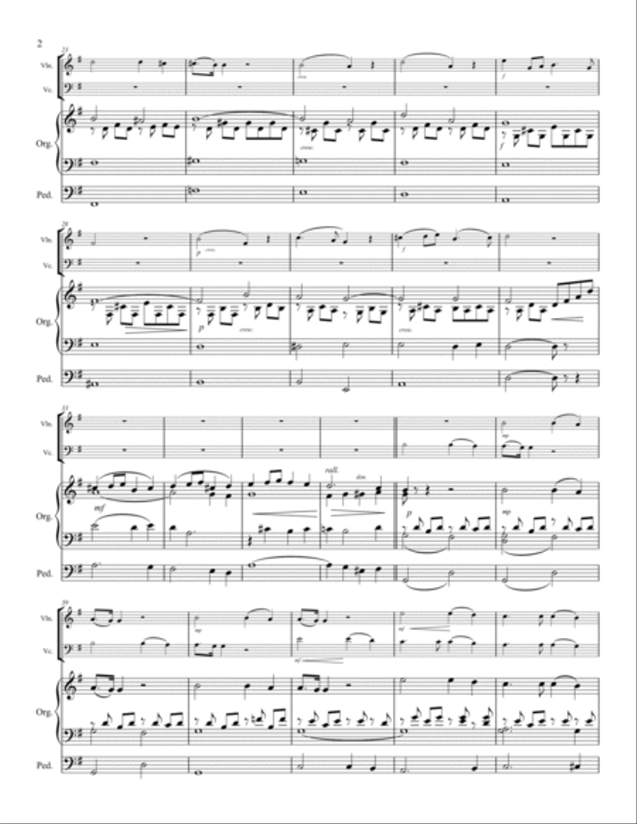 Panis Angelicus O Lord, Most Holy for Violin, Cello and Organ String Duet scores gallery preview page 3