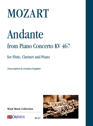 Book cover for Andante from Piano Concerto KV 467 for Flute, Clarinet and Piano