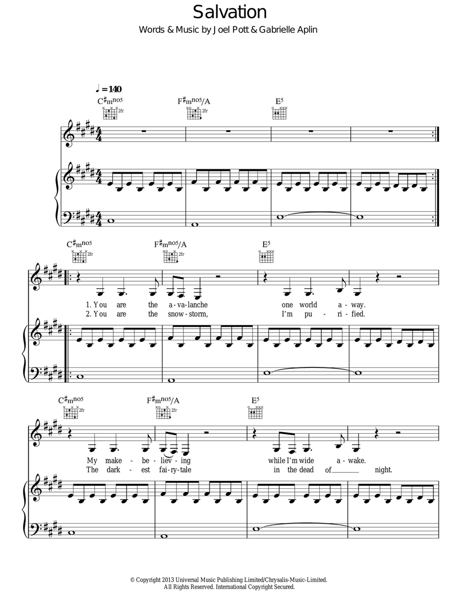 Salvation Acoustic Guitar scores gallery preview page 1
