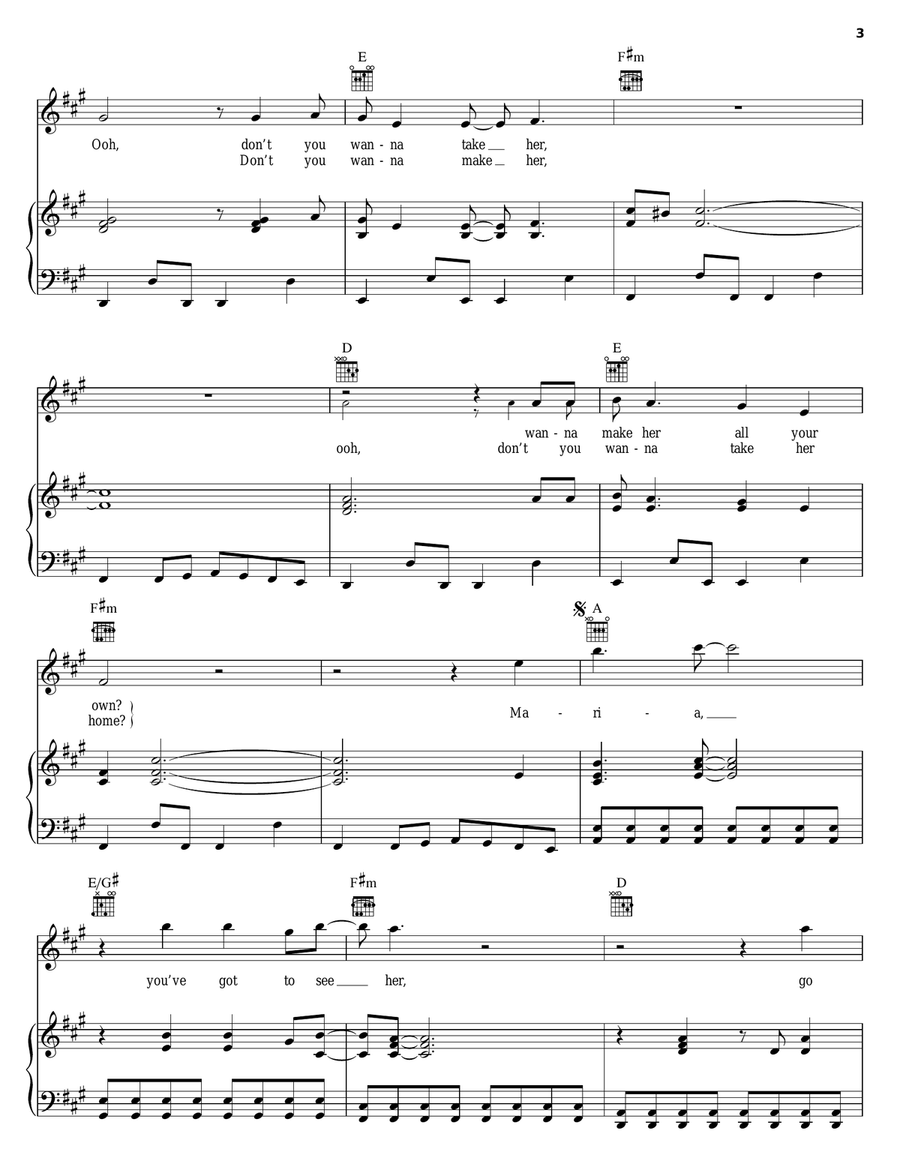 Maria Piano, Vocal, Guitar scores gallery preview page 3