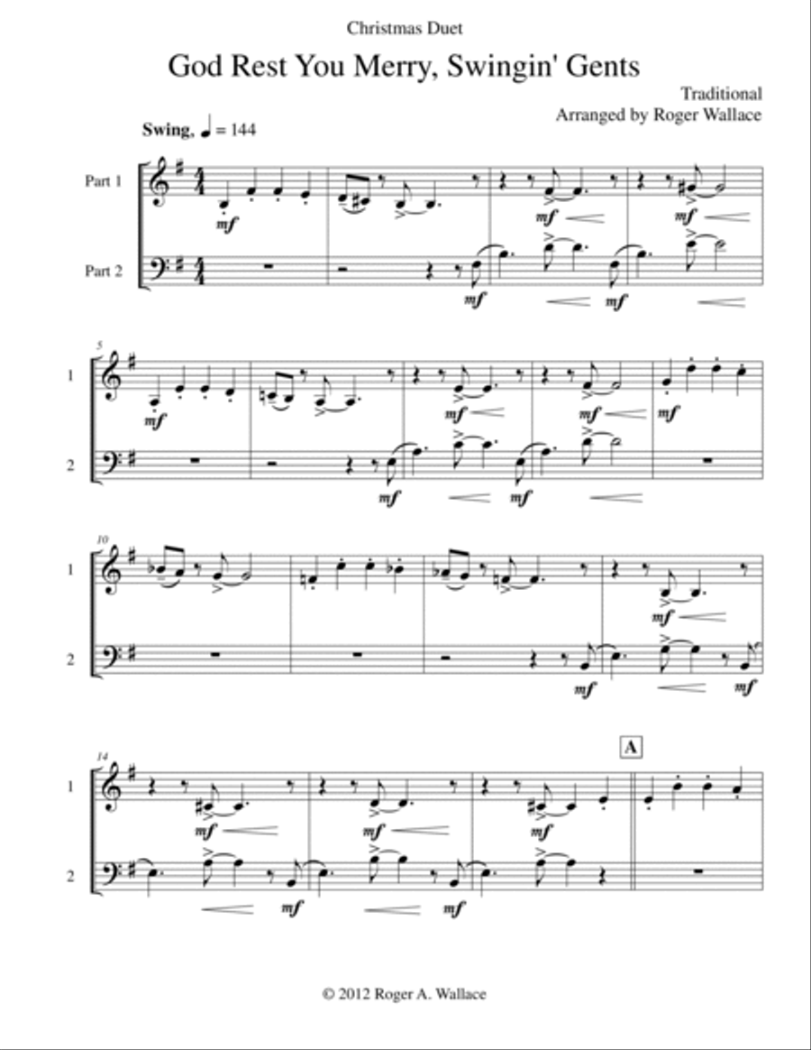 God Rest You Merry, Gentlemen (Mixed Duet) Score and Parts scores gallery preview page 2