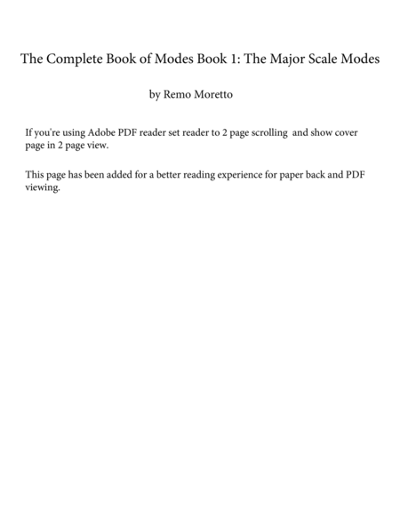 The Complete Book of Modes for Guitar Book 1 The Major Scale Modes