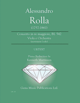 Book cover for Concerto in re maggiore, BI. 542 Viola e Orchestra