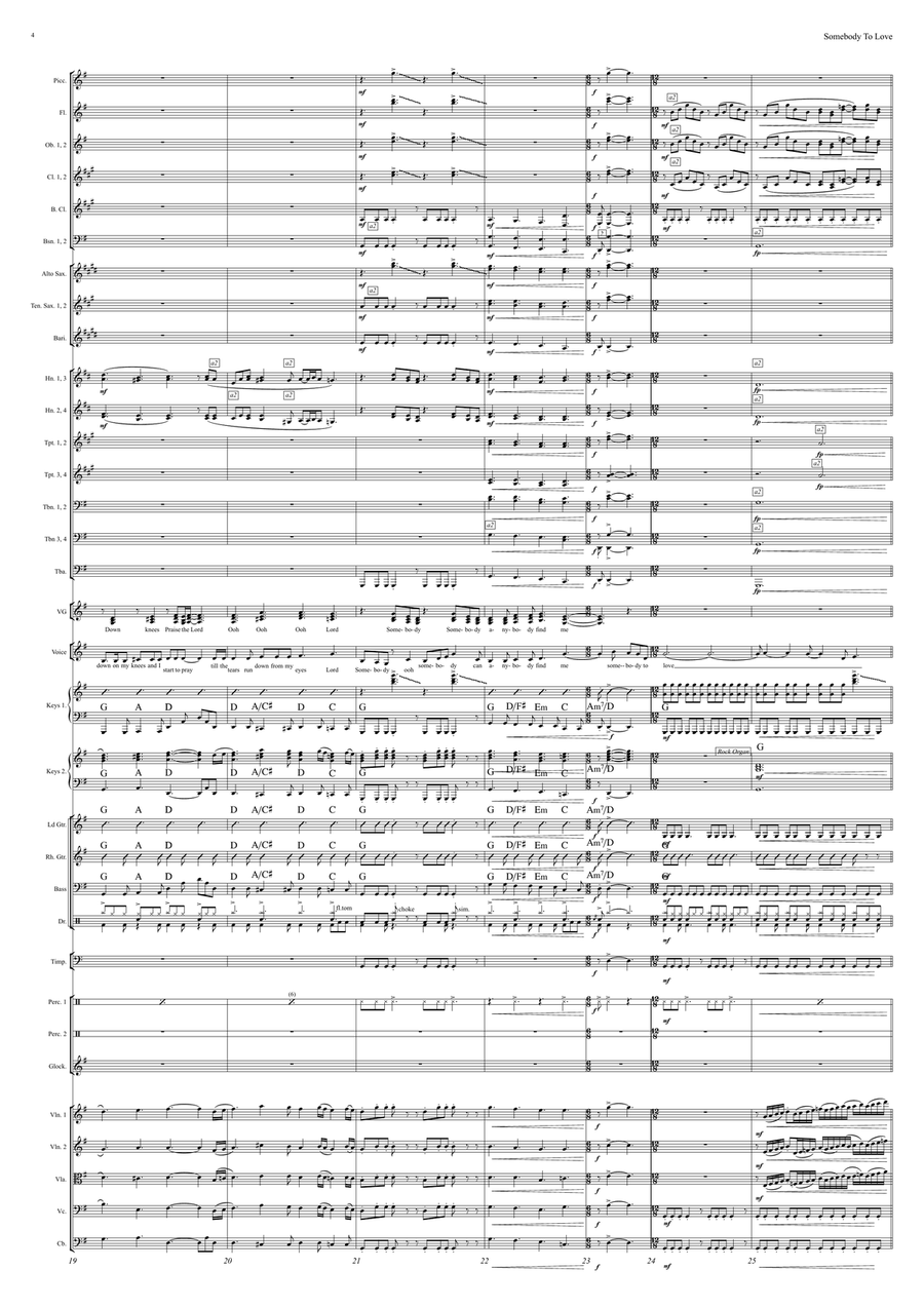 Somebody To Love Full Orchestra scores gallery preview page 4
