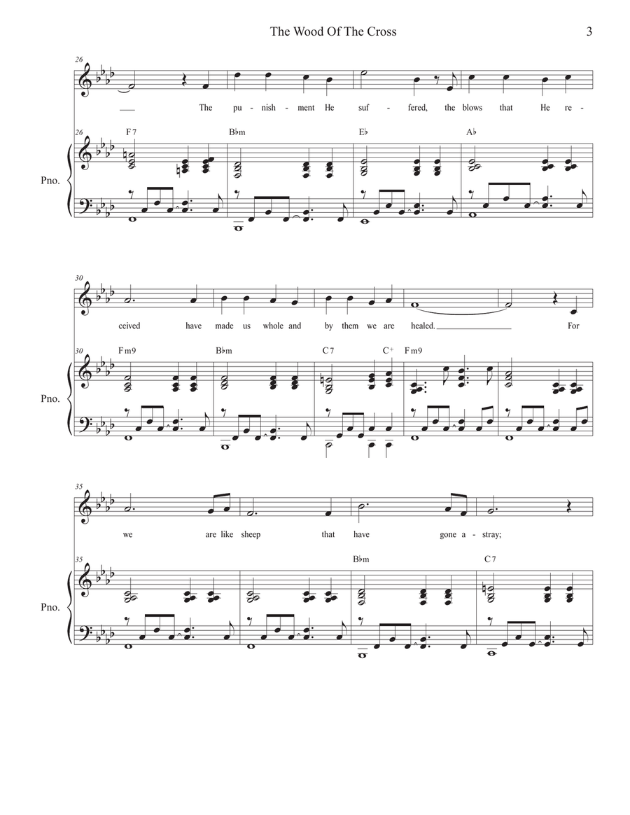 The Wood Of The Cross (Vocal solo) Piano, Vocal scores gallery preview page 3