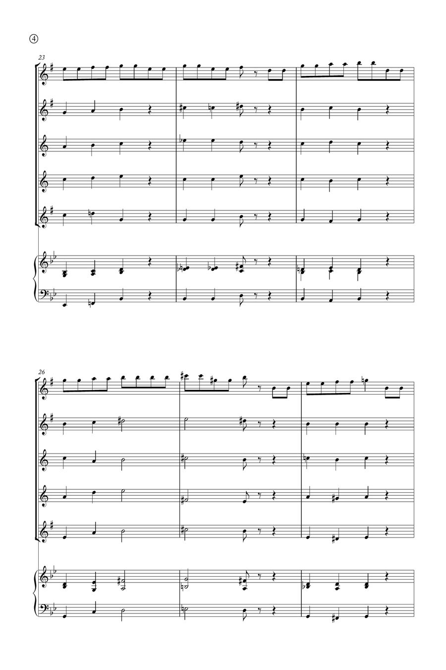 Hymne A L'amour Saxophone Quintet scores gallery preview page 4