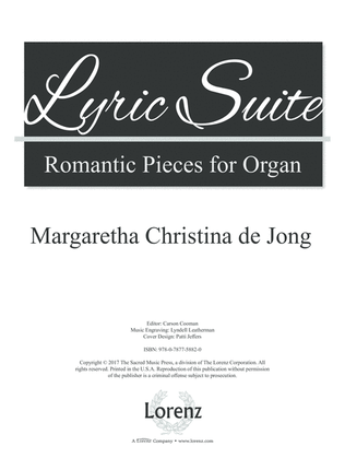 Book cover for Lyric Suite (Digital Delivery)