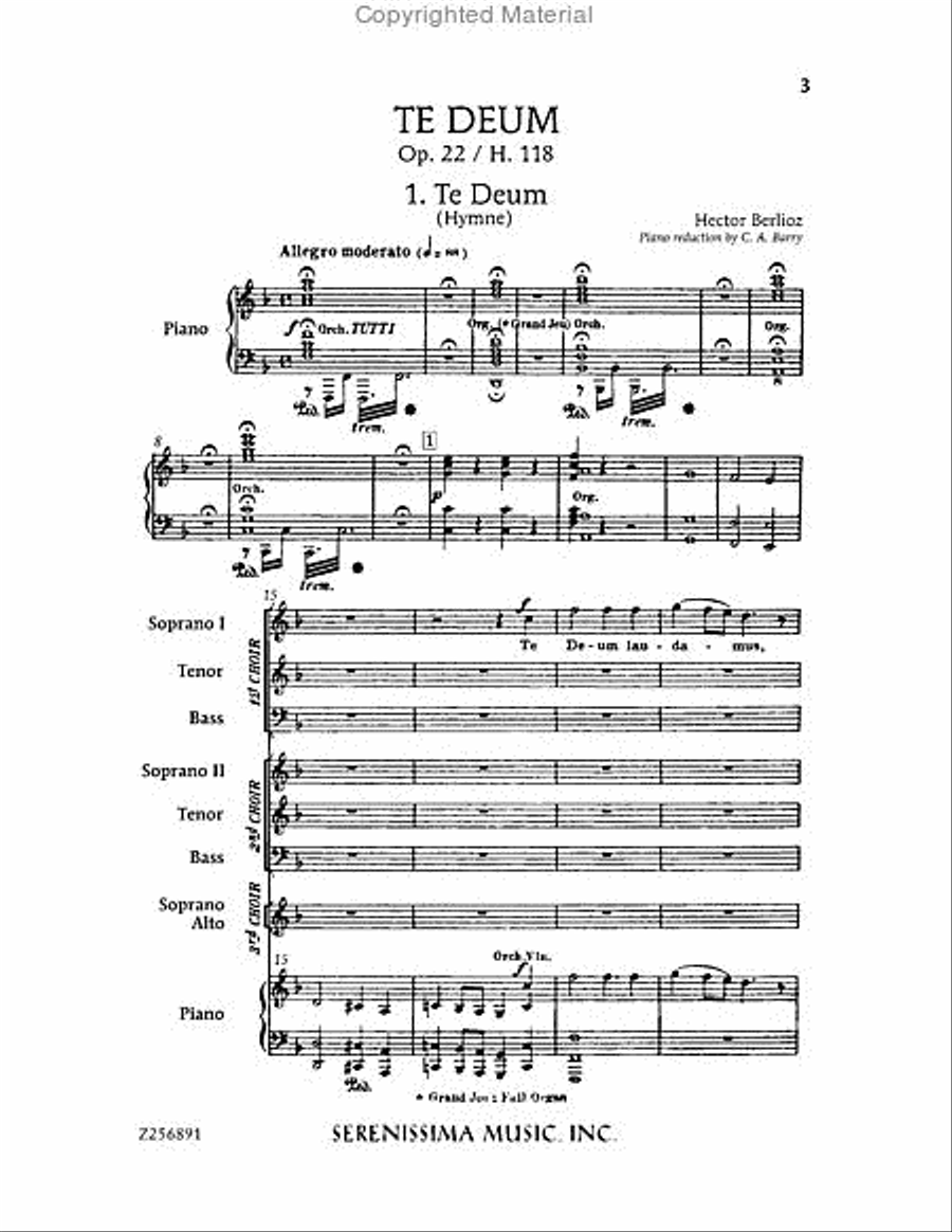 Te Deum, H 118 Choir scores gallery preview page 3