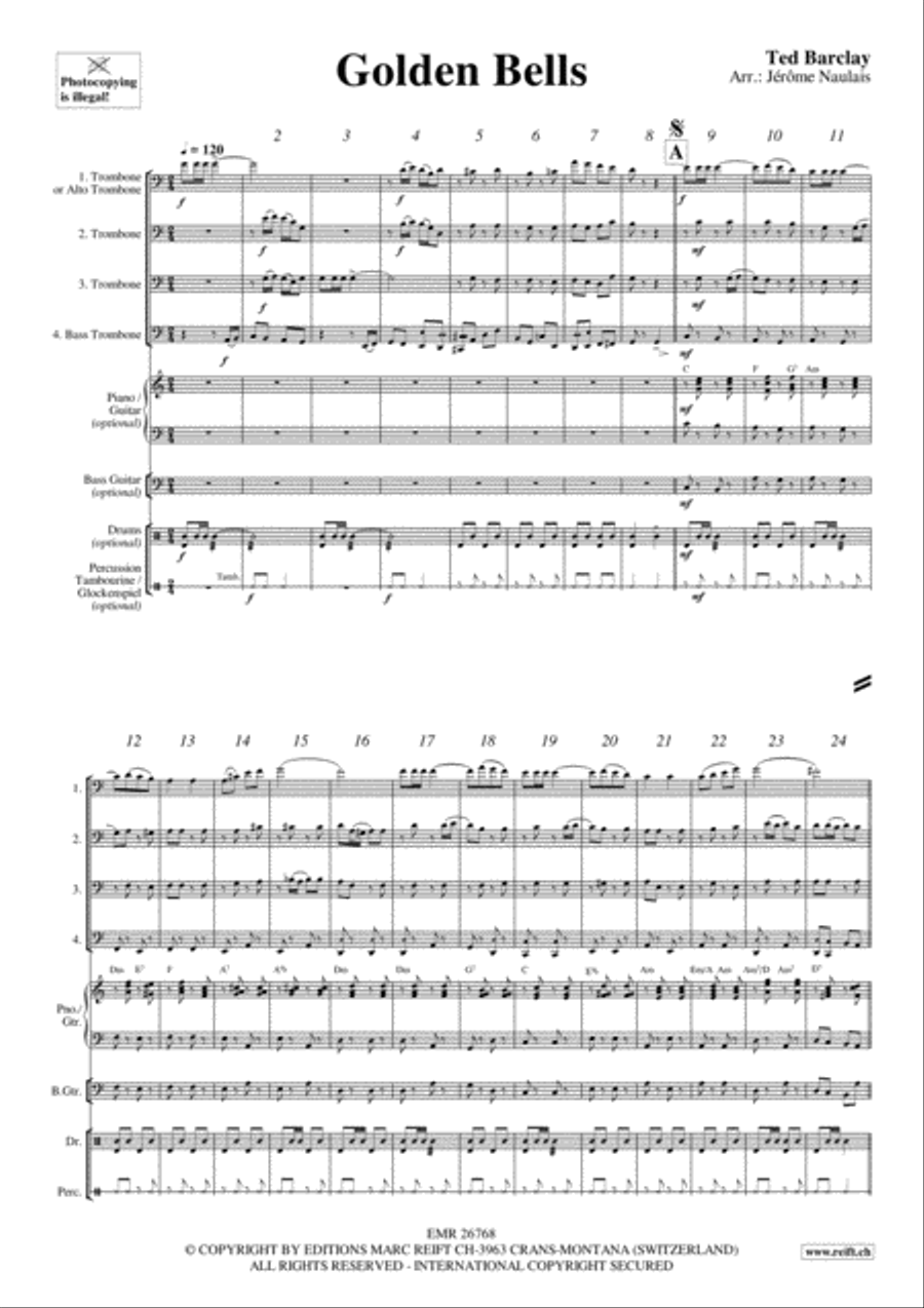 Golden Bells Trombone Quartet scores gallery preview page 3