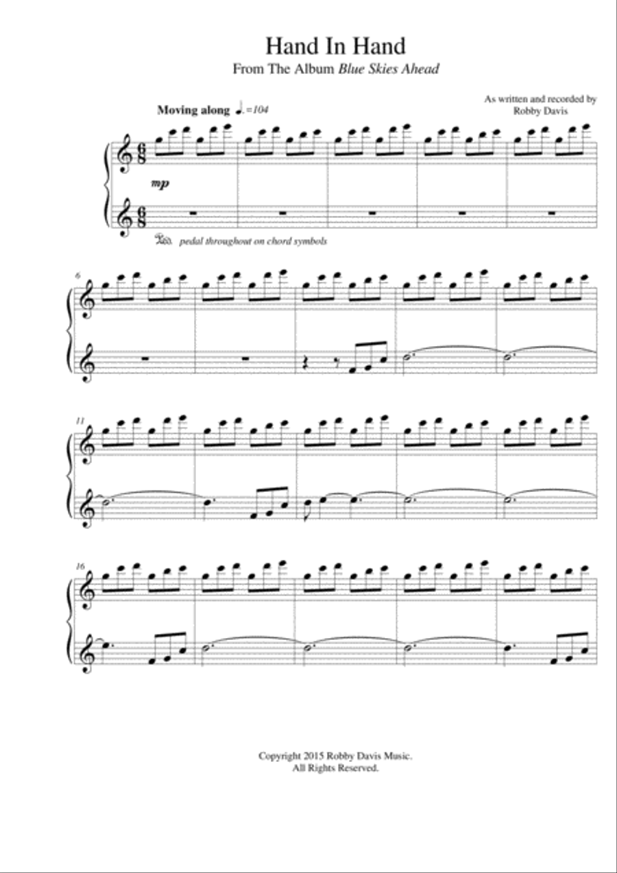 Hand In Hand (Ice Skating For Two) Piano Solo scores gallery preview page 1