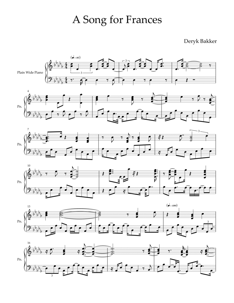 A Song For Frances Piano scores gallery preview page 1