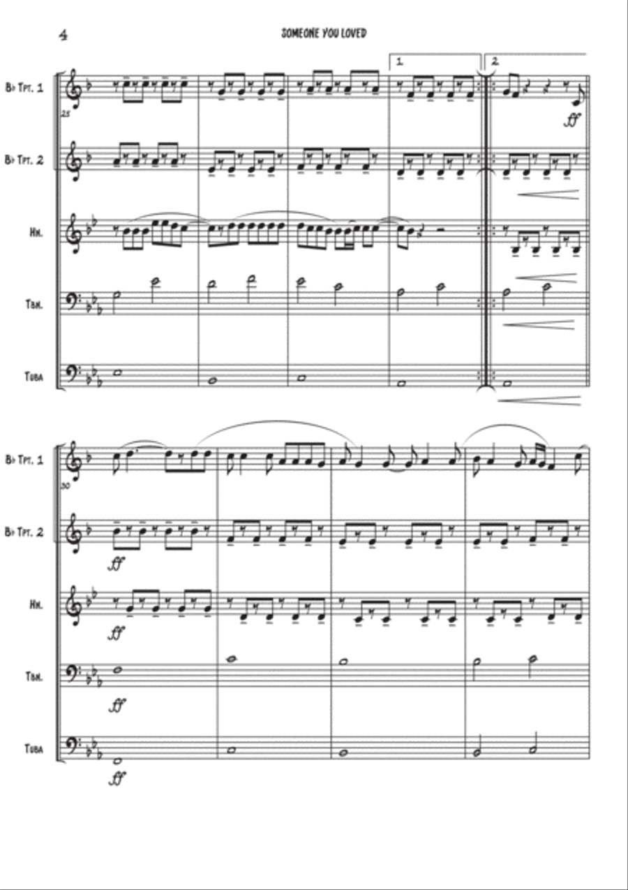 Someone You Loved Someone You Loved Brass Ensemble scores gallery preview page 4