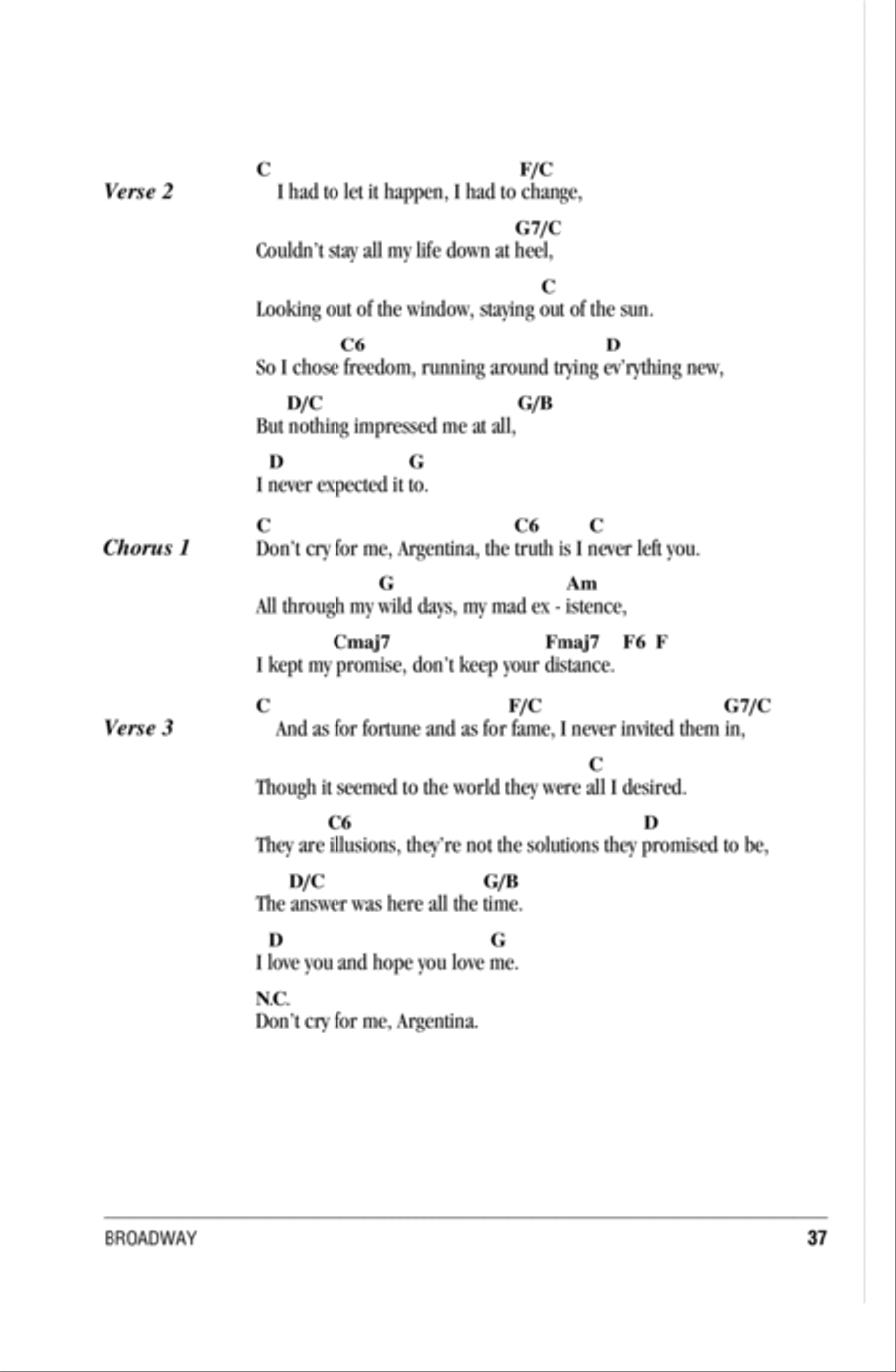 Don't Cry For Me Argentina Guitar scores gallery preview page 2
