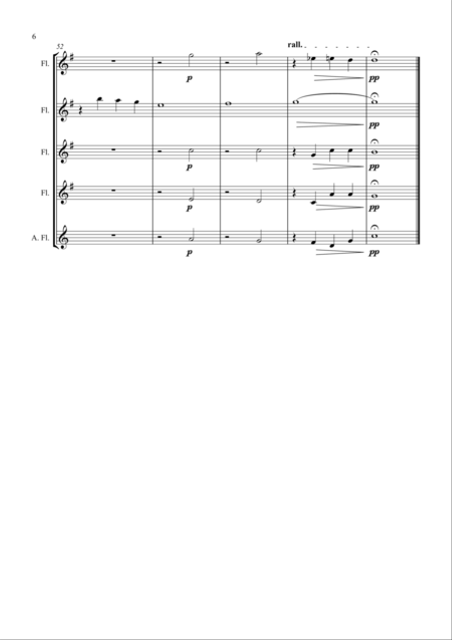 Londonderry Air (Danny Boy) - Jazz Arrangement for Flute Quartet Flute Quartet scores gallery preview page 6