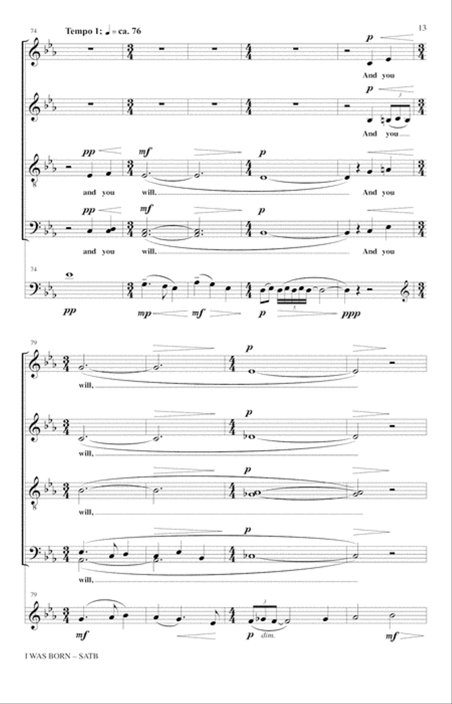 I Was Born 4-Part scores gallery preview page 11