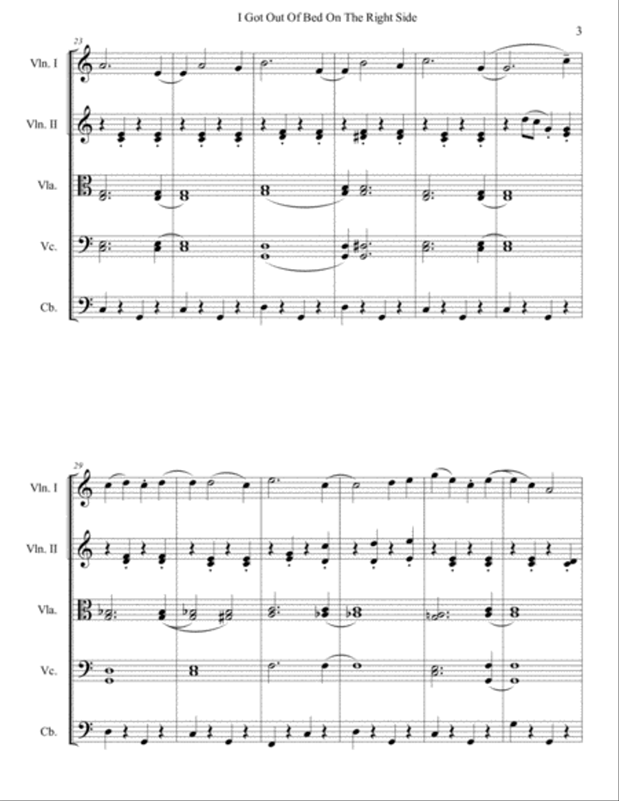 I Got Out Of Bed On The Right Side String Orchestra scores gallery preview page 4