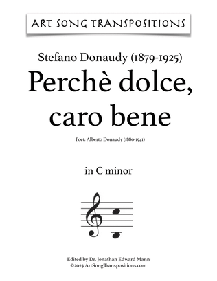 DONAUDY: Perchè dolce, caro bene (transposed to C minor)