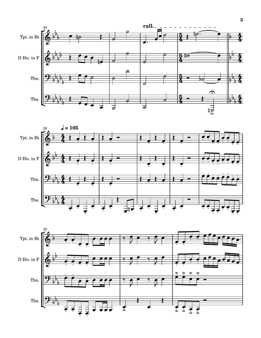 Brass Quartet No. 1 in G-flat Major, Op. 24 Brass Quartet scores gallery preview page 3