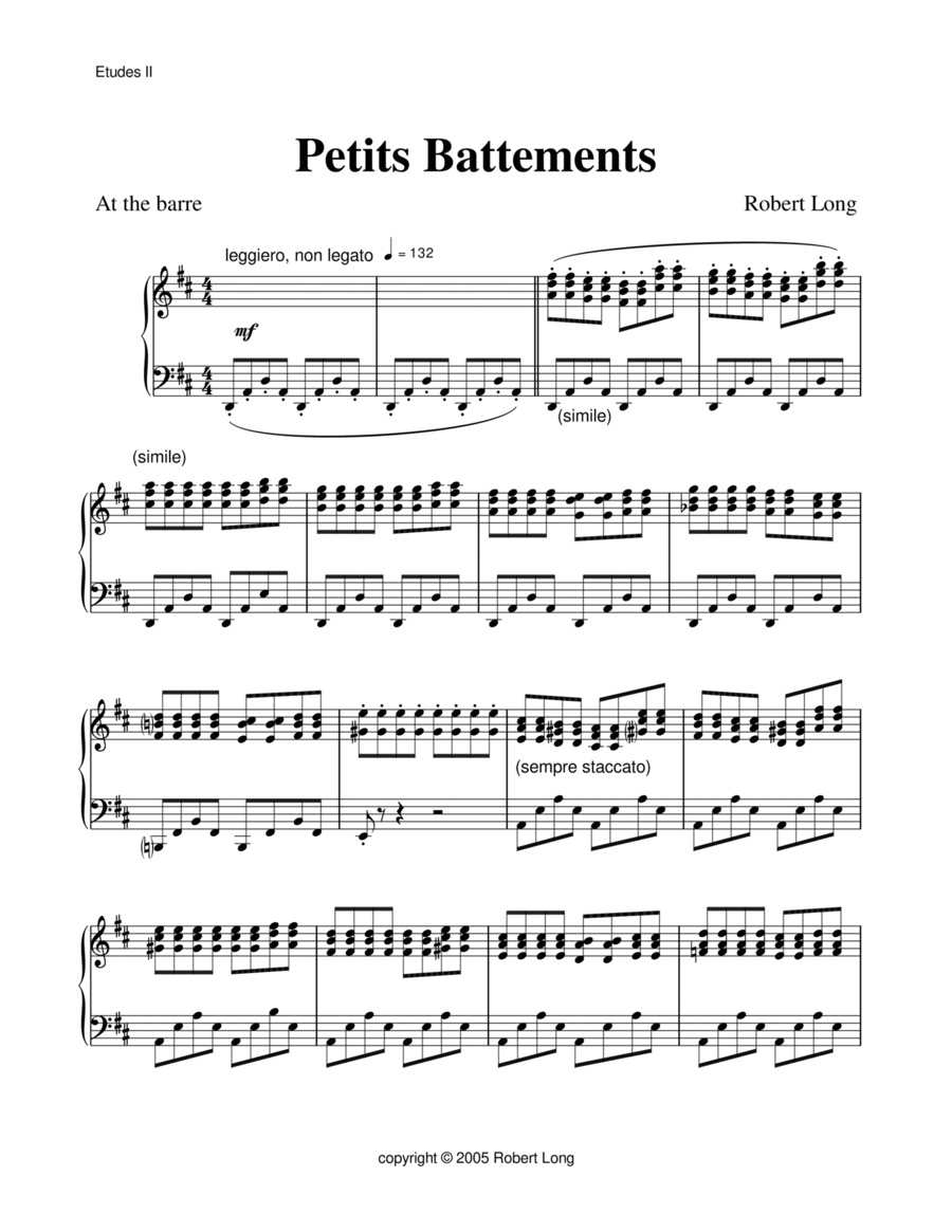 Ballet Piano Sheet Music: Petits Battements from Etudes II image number null