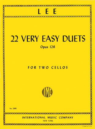 Book cover for 22 Very Easy Duets, Opus 126
