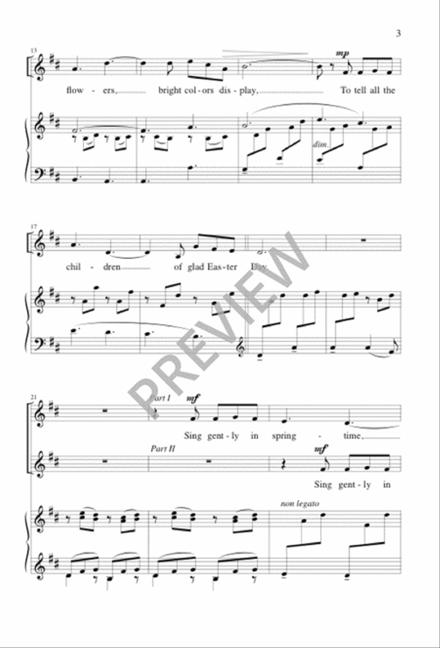 Walk Softly in Springtime 2-Part scores gallery preview page 3