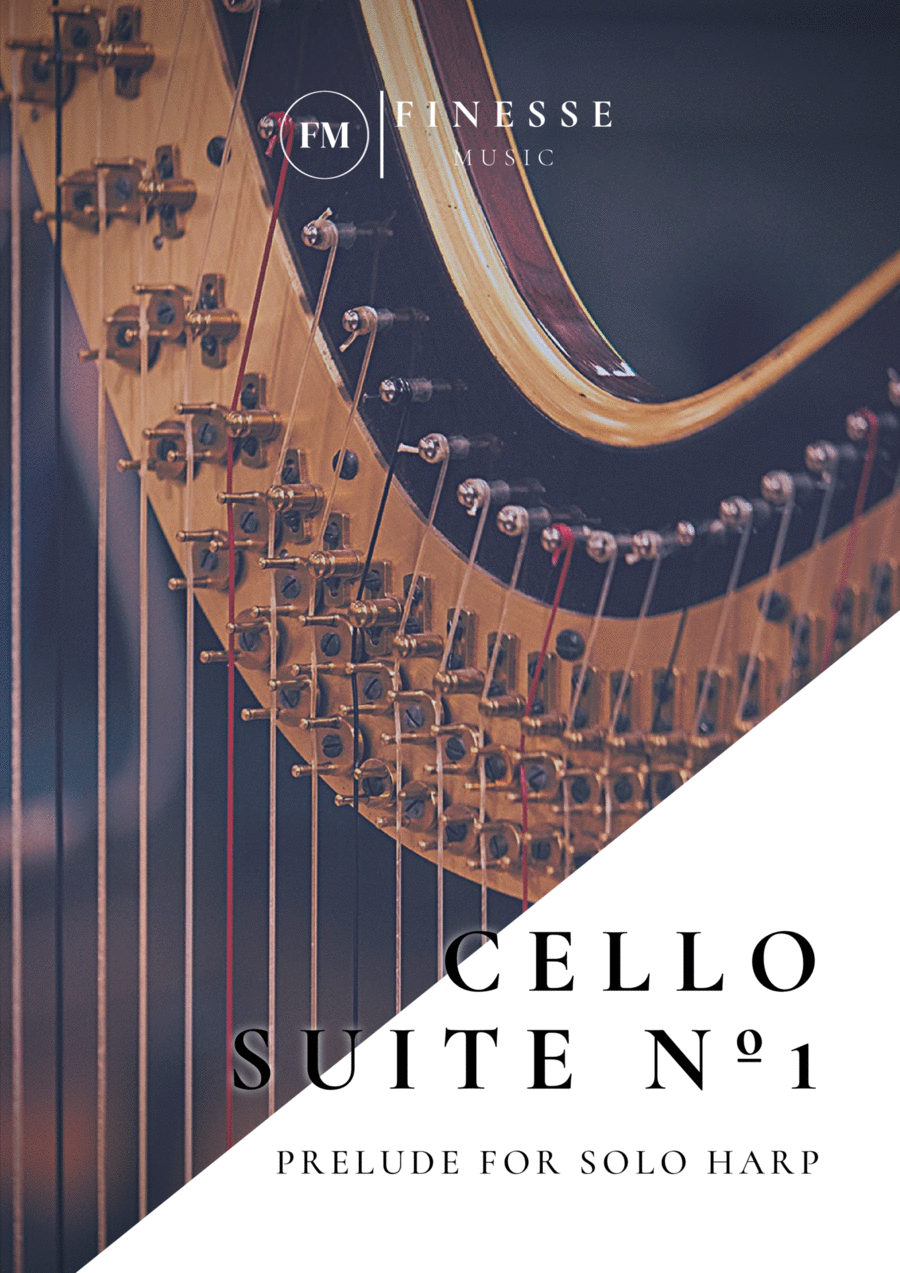 Cello Suite No. 1 (Prelude) For Pedal Harp Cello scores gallery preview page 1