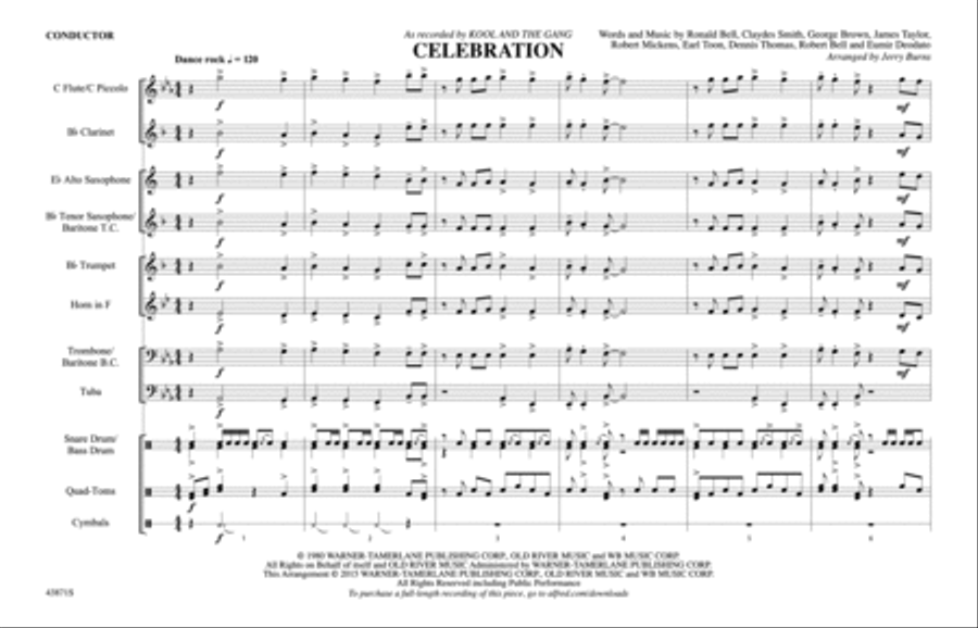 Celebration: Score Marching Band scores gallery preview page 1