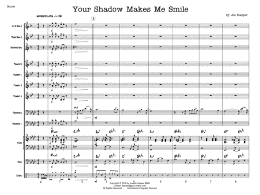 Your Shadow Makes Me Smile (Trombone feature with Small Jazz Ensemble 3-3-2-3) Jazz Ensemble scores gallery preview page 2