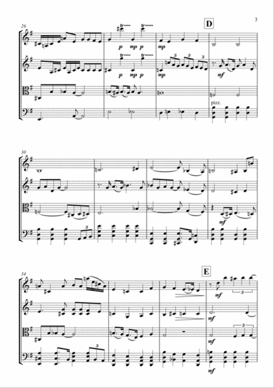 Mood Indigo String Quartet scores gallery preview page 5