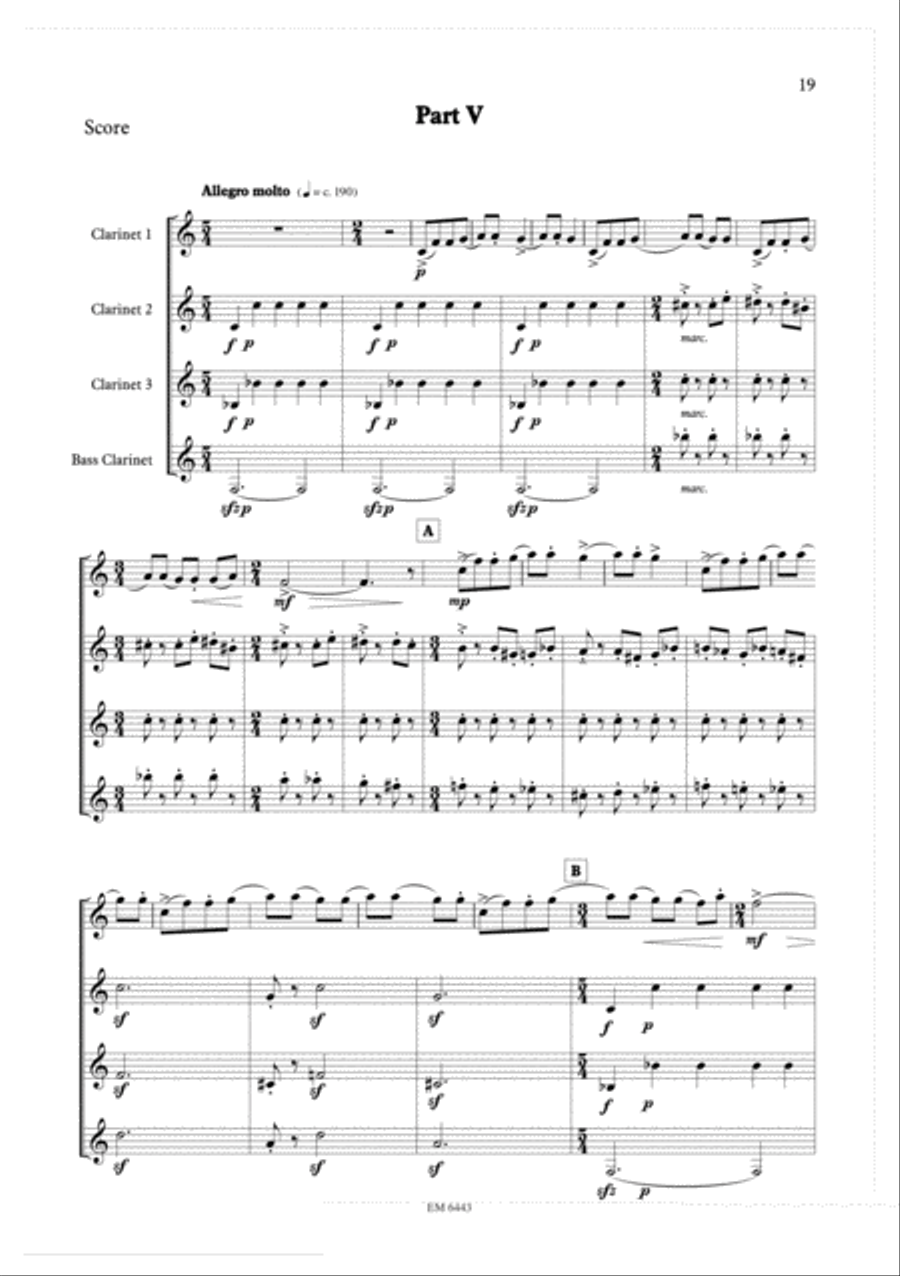 Dance Preludes for Clarinet Quartet Clarinet Quartet scores gallery preview page 6