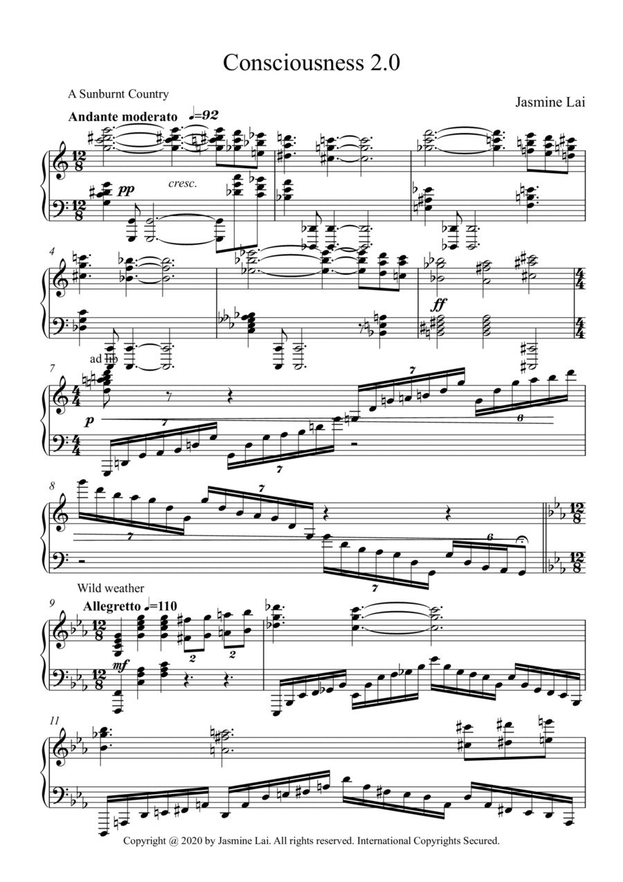 Consciousness 2.0 Piano Solo scores gallery preview page 1