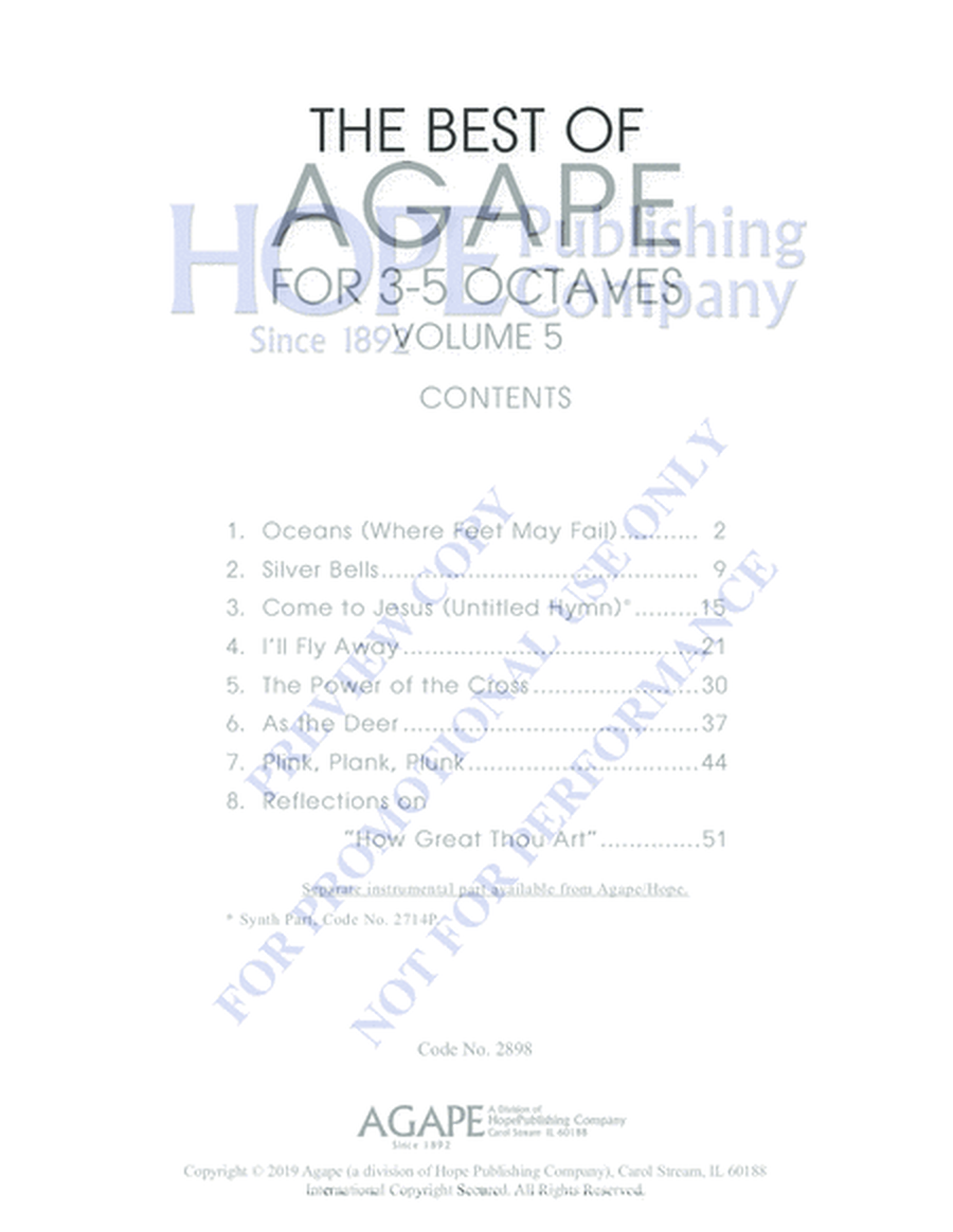 The Best of Agape for 3-5 Octaves, Vol. 5 image number null