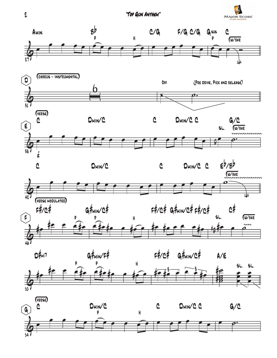 Top Gun Anthem Top Gun Anthem Guitar Solo scores gallery preview page 2