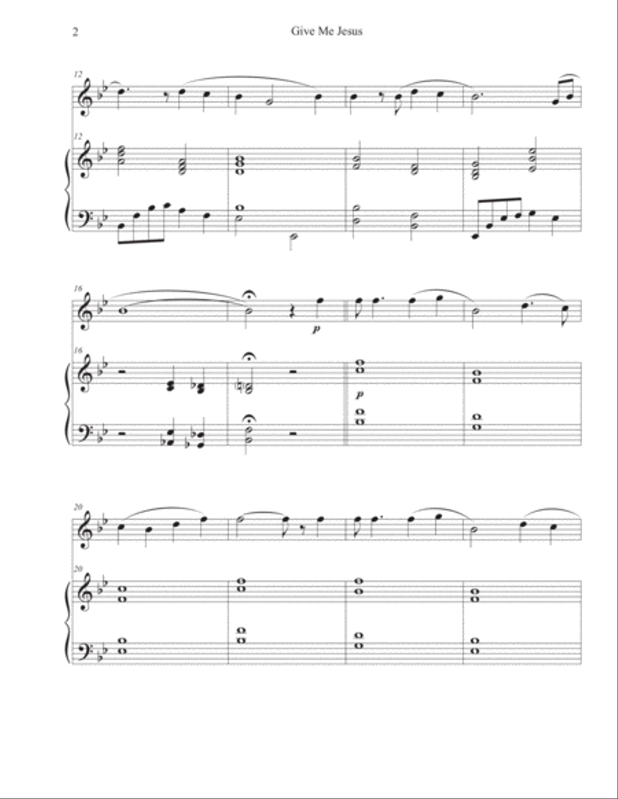 Give Me Jesus (Oboe-Piano) Piano scores gallery preview page 2