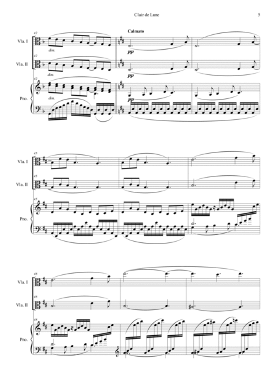 Clair de Lune in D Viola scores gallery preview page 5