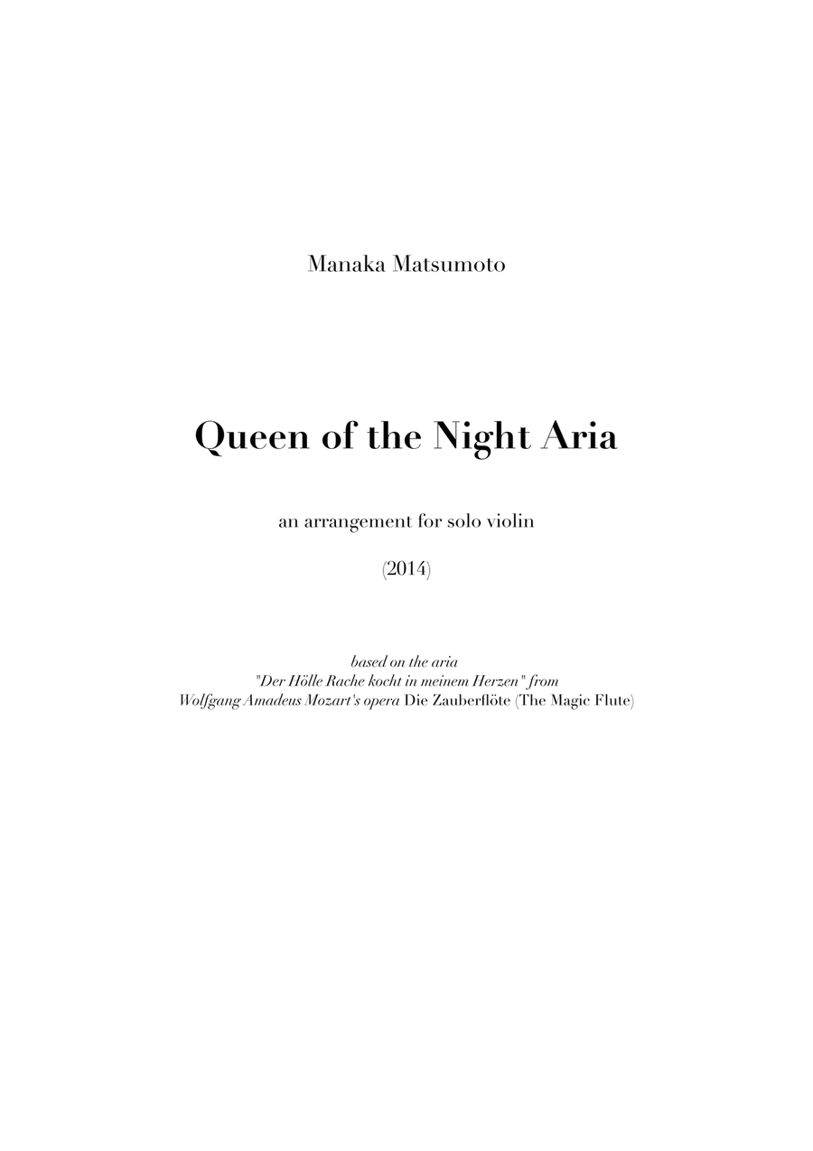 The Magic Flute - Queen of the Night Aria for solo violin Chamber Music scores gallery preview page 1