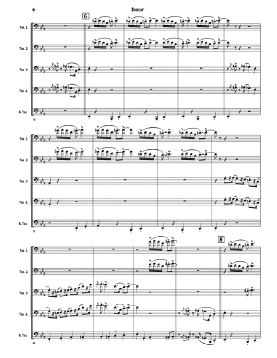 Doodlin' Brass Quintet scores gallery preview page 6