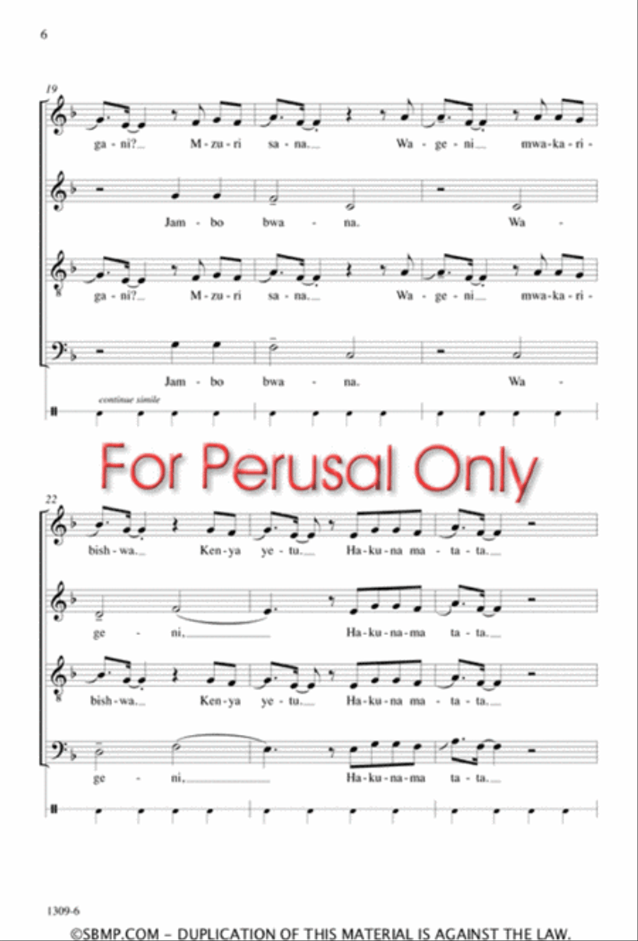 Jambo - SATB Octavo Jambo - SATB Octavo 4-Part scores gallery preview page 5