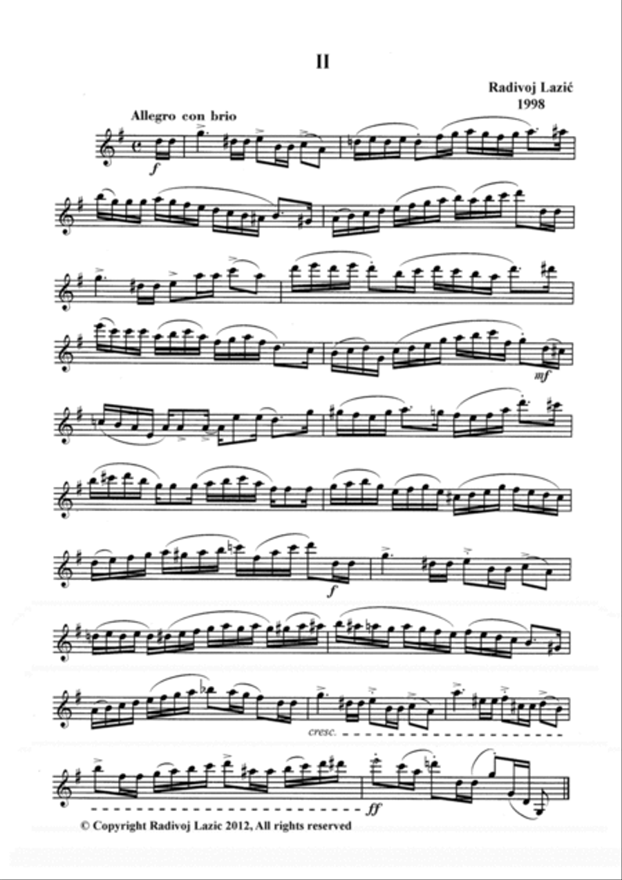Three Caprices for Solo Clarinet Clarinet Solo scores gallery preview page 2
