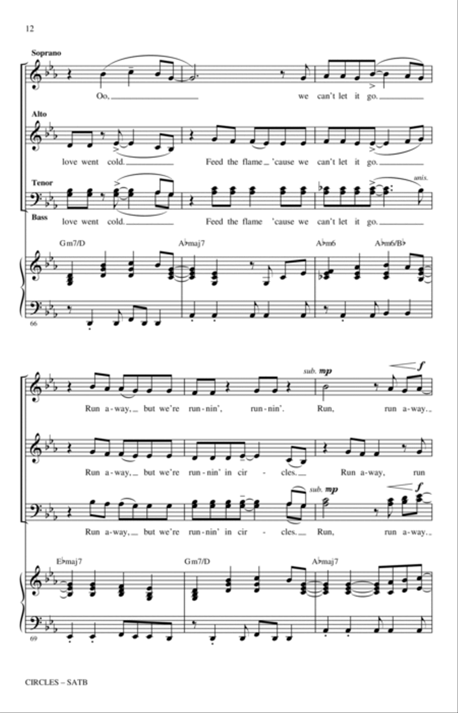 Circles (arr. Jack Zaino) 4-Part scores gallery preview page 10