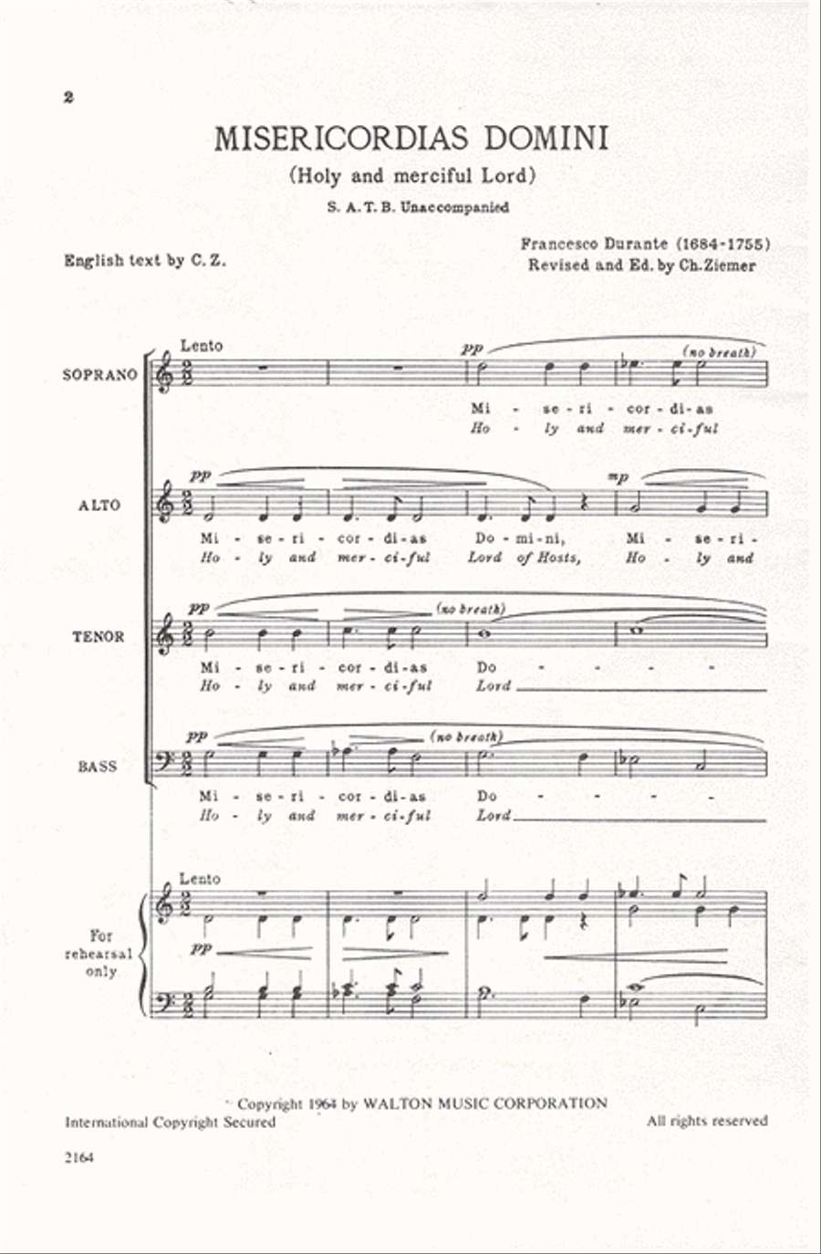 Misericordias Domini (Holy and merciful Lord) 4-Part scores gallery preview page 2