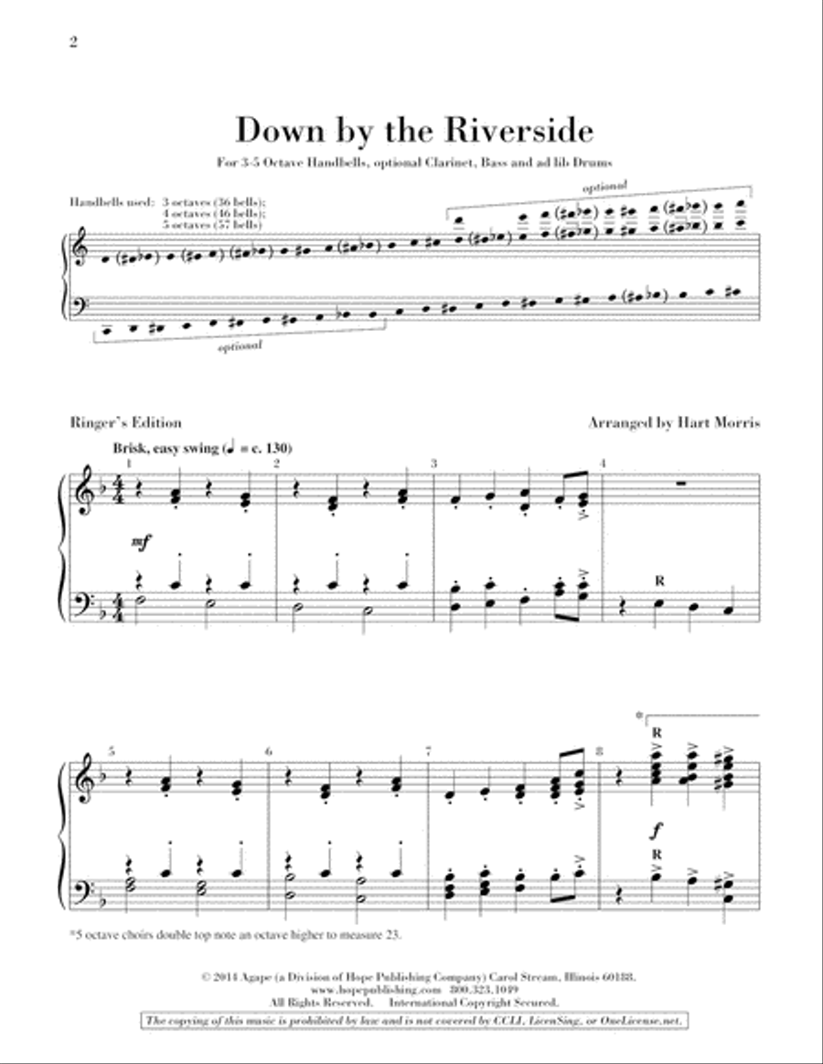 Down by the Riverside Down by the Riverside 5-Octaves scores gallery preview page 3