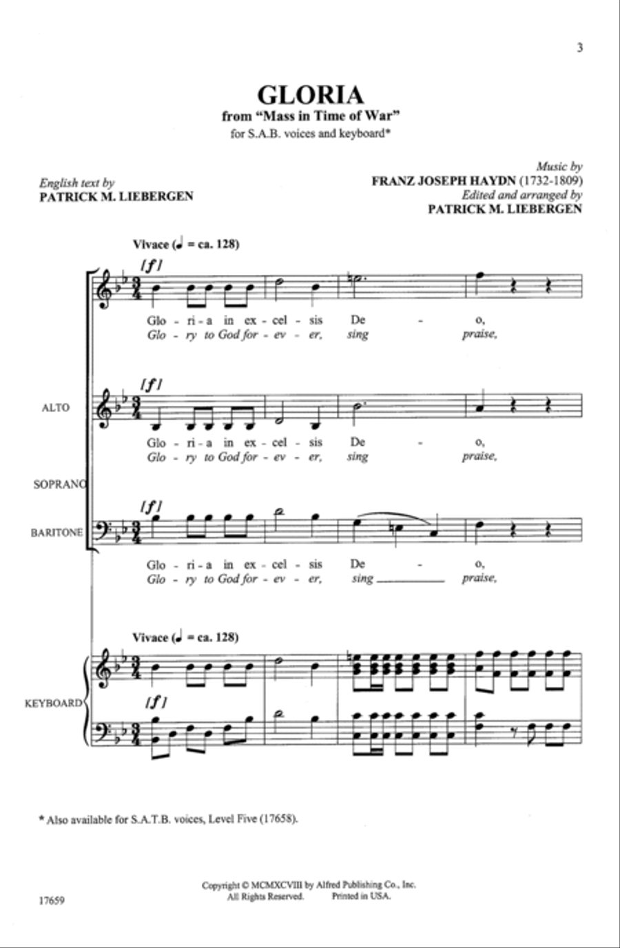Gloria 3-Part scores gallery preview page 2