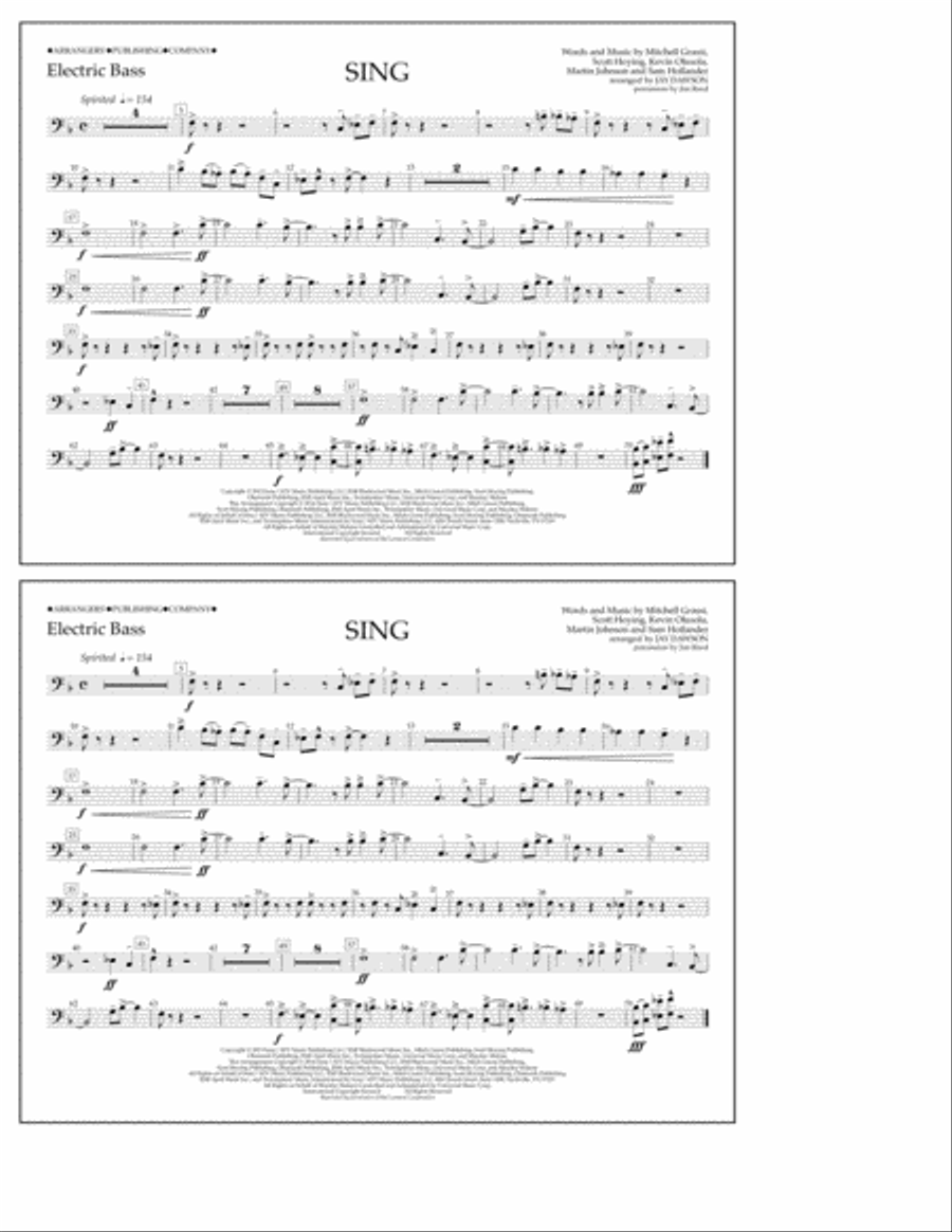 Sing - Electric Bass Marching Band scores gallery preview page 1