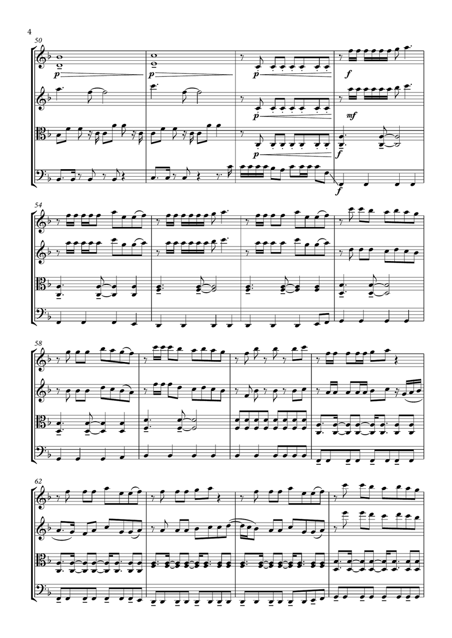 Blank Space Blank Space String Quartet scores gallery preview page 4